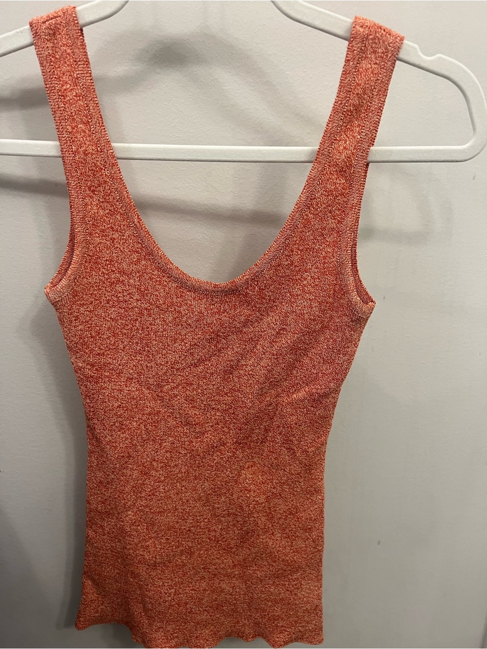 Nanushka Coral-Melange Scoop Neck Tank